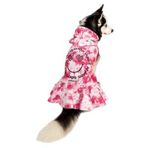 Justice Pet Polyester Fleece Dog Dress Hoodie, Pink, Small